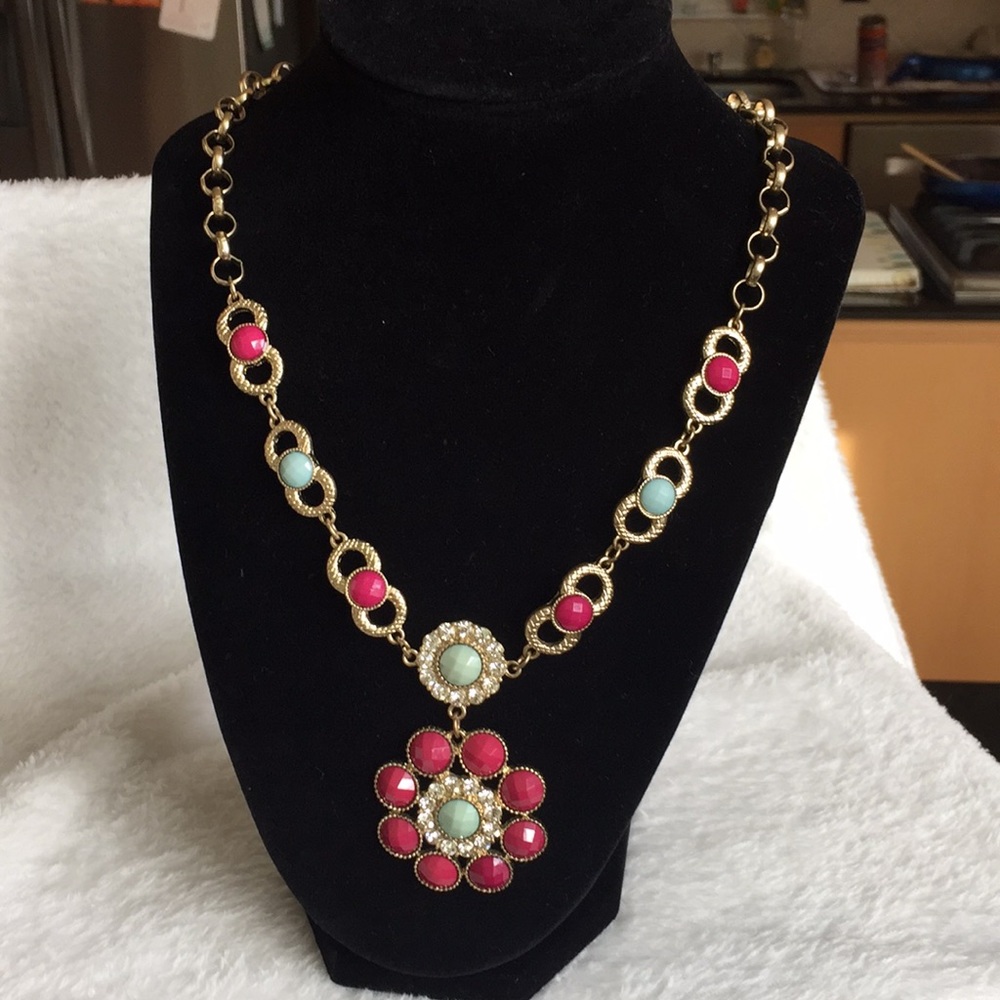Colorful gem necklace